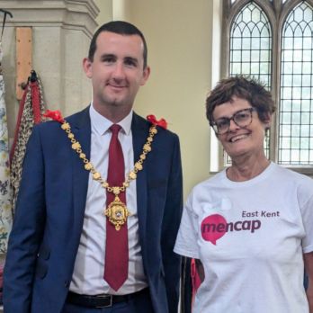 Mayor of Margate Councillor Jack Packman and Jane Brooke East Kent Mencap Fundraising Manager