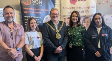 The Mayor of Swale, East Kent Mencap CEO and employees and SGN Community Partner Manager Janet Duggan