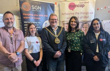 The Mayor of Swale, East Kent Mencap CEO and employees and SGN Community Partner Manager Janet Duggan